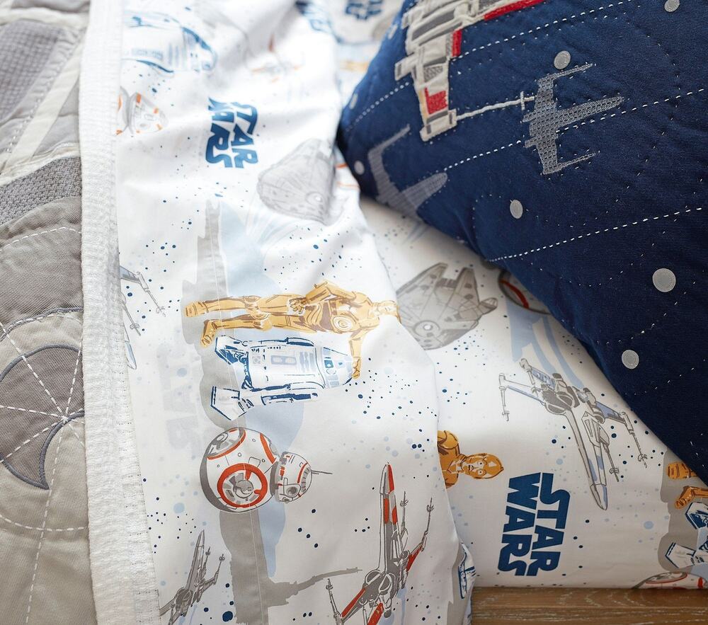 Pottery Barn Kids Star Wars™ Droid™ Organic Cotton Full Flat Sheet C-3PO R2-D2